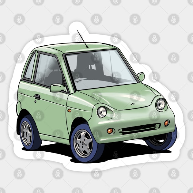 Green G-Wiz micro electric car Sticker by Webazoot